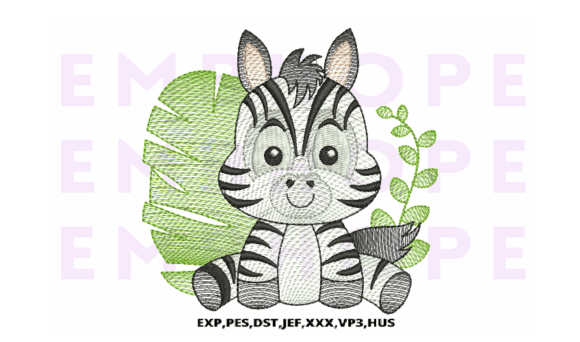 Jungle Animal Zebra: A Sweet Embroidery for Gifts