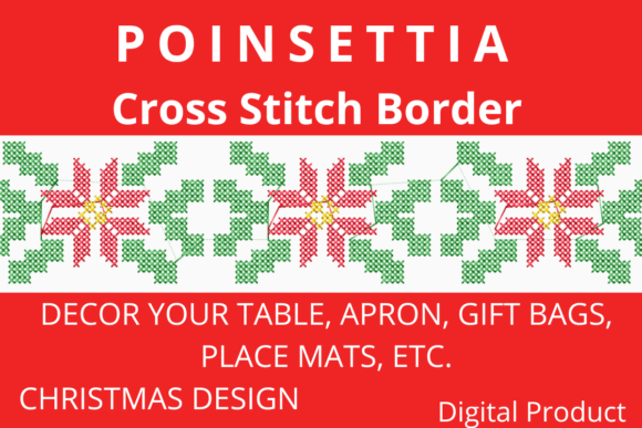 Poinsettia Christmas XStitch Border Review